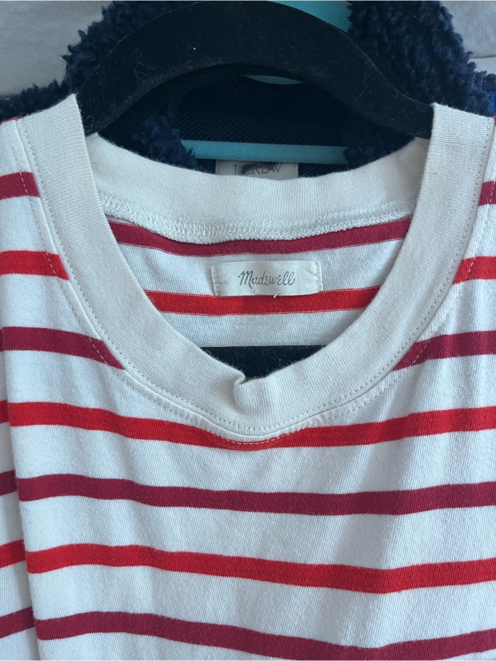 Madewell White and Red Striped Tee - Picture 4 of 4